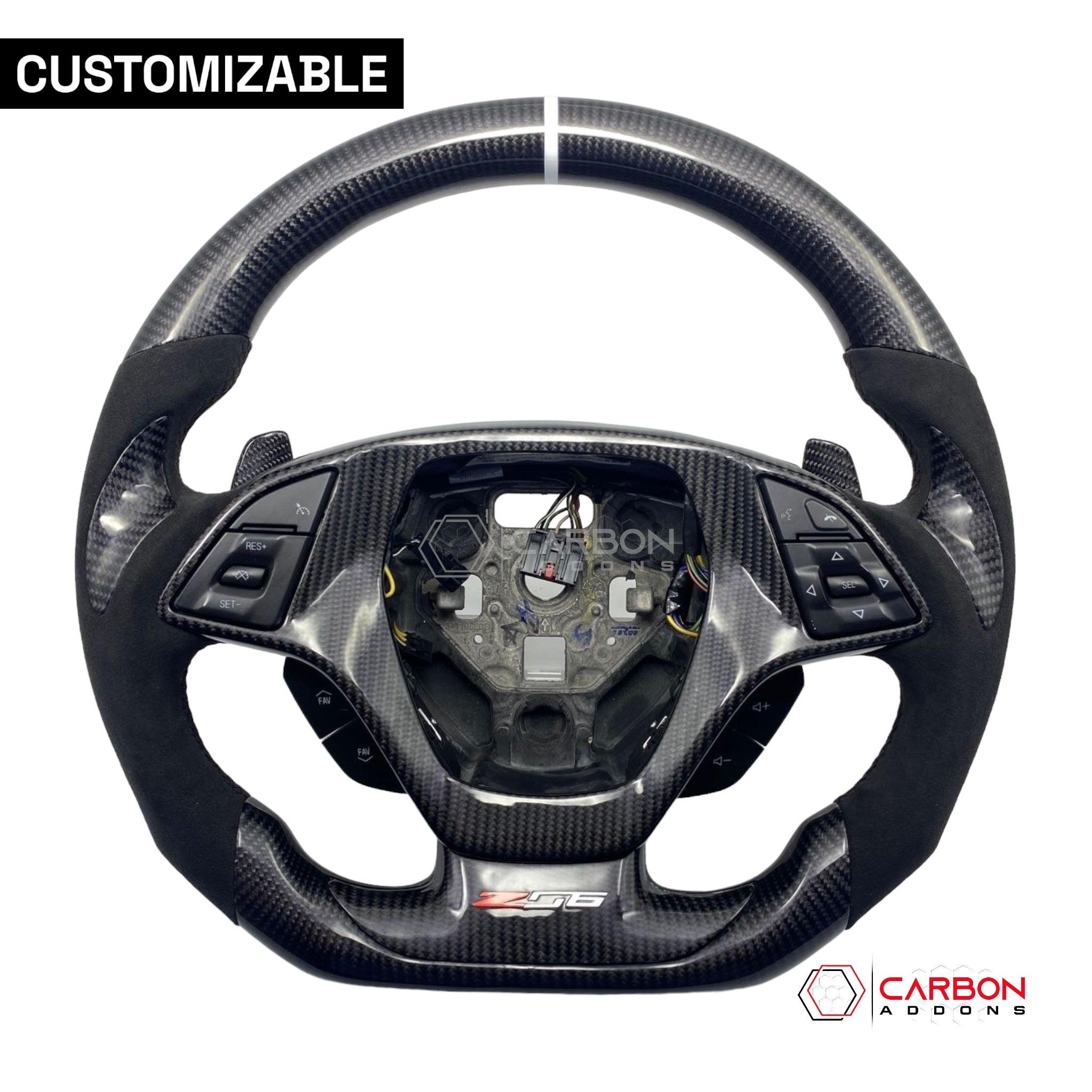 [Complete] Custom Carbon Fiber Steering Wheel C7 Corvette Stingray/Z06/Grand Sport 2014-2019 - carbonaddons Carbon Fiber Parts, Accessories, Upgrades, Mods
