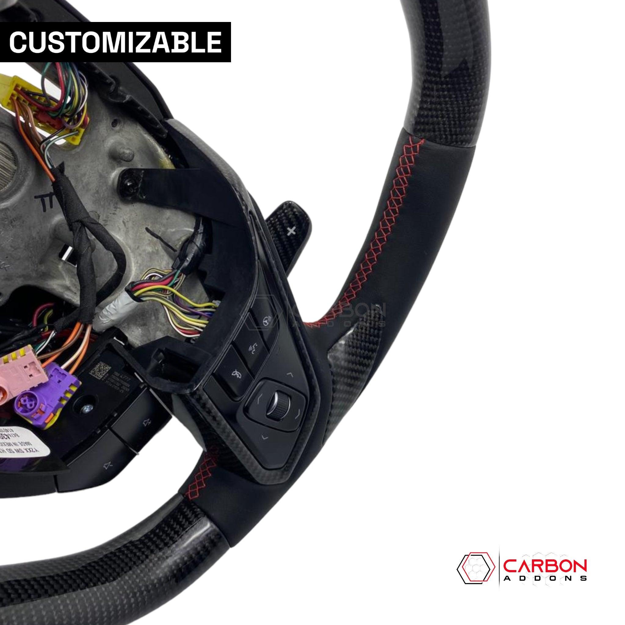 [Complete/Heated] C8 Corvette 2020+ Customizable Carbon Fiber Steering Wheel - carbonaddons Carbon Fiber Parts, Accessories, Upgrades, Mods