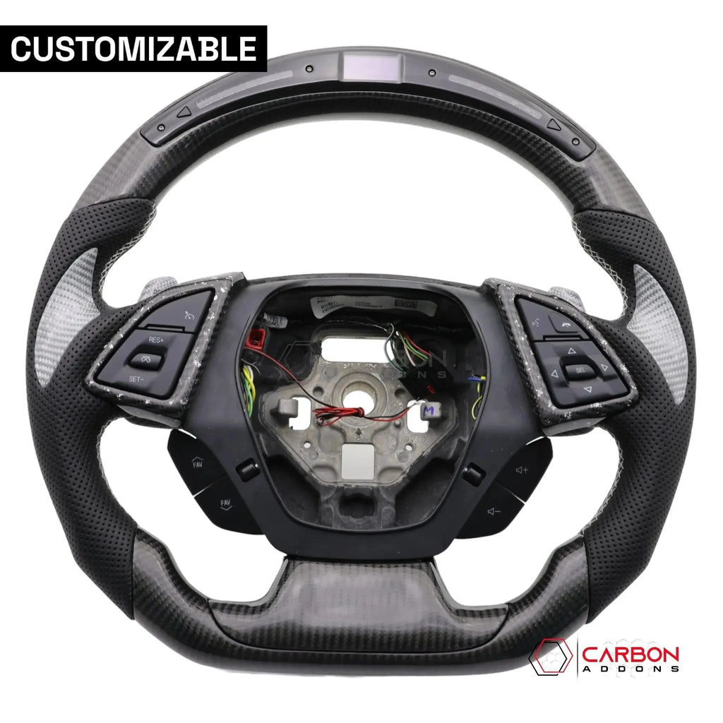 Carbon Fiber Steering Wheel Trim For 2017+ Chevrolet Camaro – 4-Piece Interior Kit