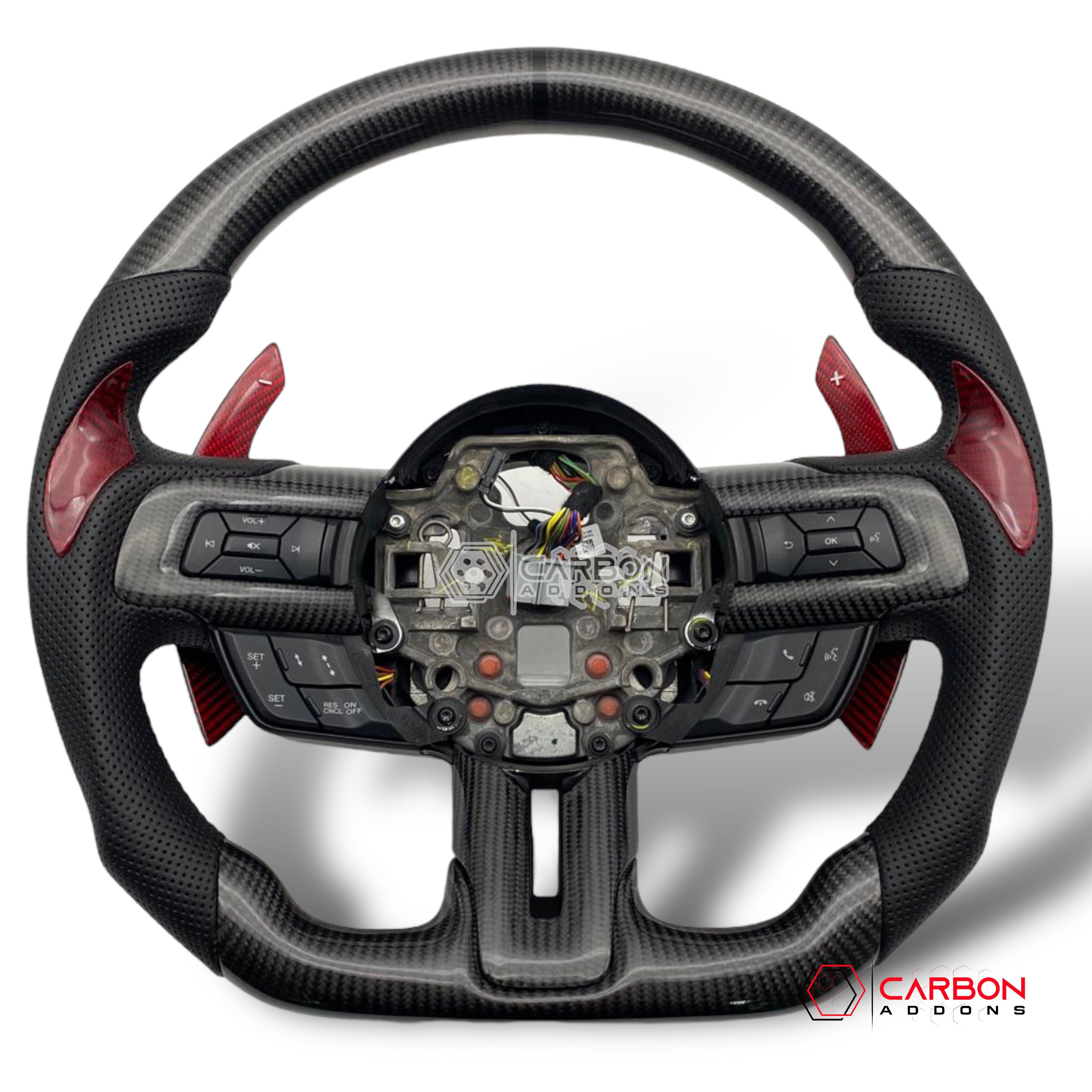 [Core Only] 2015-2023 Mustang Custom Carbon Fiber Steering Wheel - carbonaddons Carbon Fiber Parts, Accessories, Upgrades, Mods