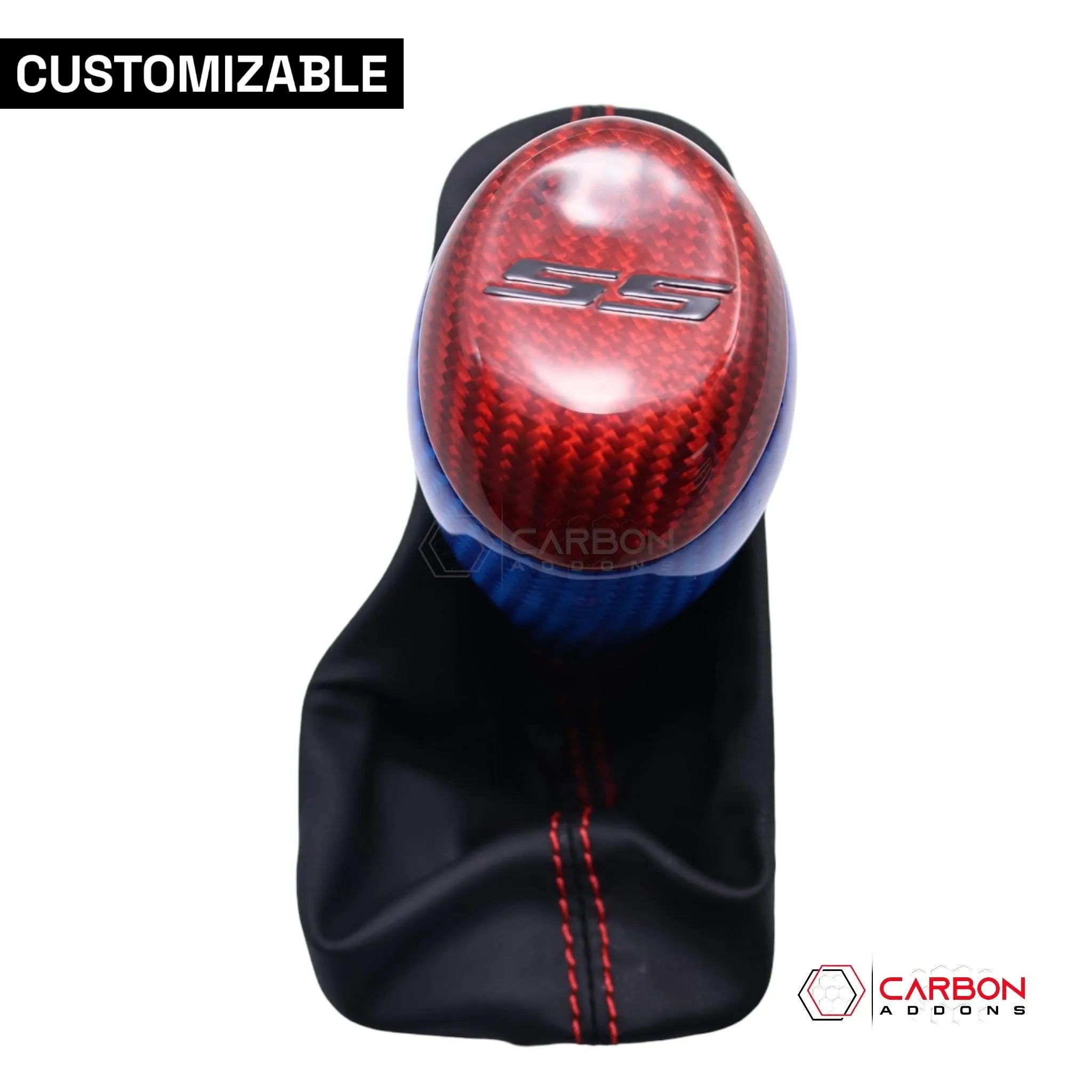 Customizable Carbon Fiber Automatic Shift Knob for 2016-2024 Chevy Camaro - carbonaddons Carbon Fiber Parts, Accessories, Upgrades, Mods