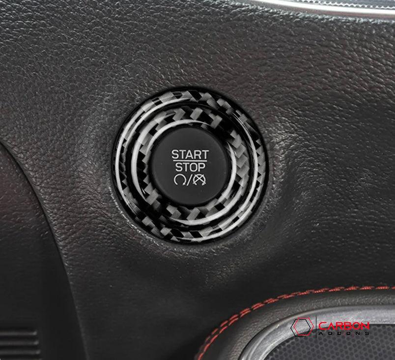 Dodge Challenger Charger Durango Jeep Chrysler 2015-2023 Carbon Fiber Start Button Surround Trim Overlay - carbonaddons Carbon Fiber Parts, Accessories, Upgrades, Mods