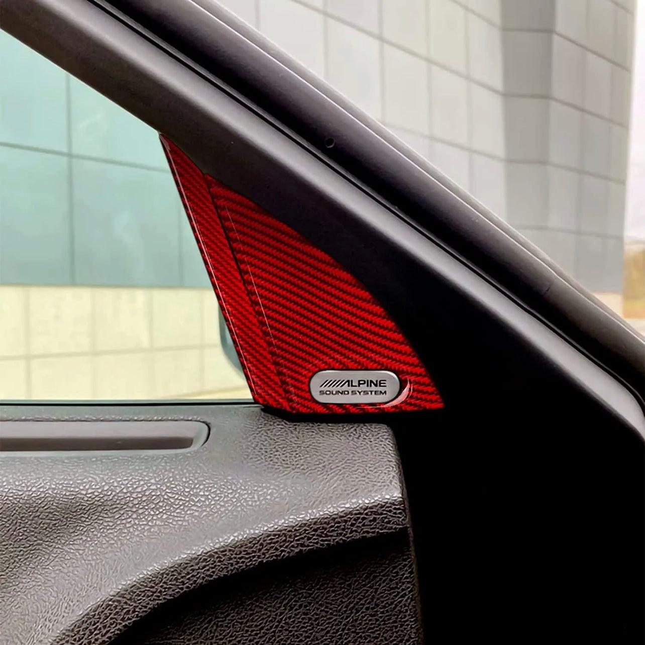 Dodge Charger 2015-2023 Carbon Fiber Door A Pillar Trim Overlay - carbonaddons Carbon Fiber Parts, Accessories, Upgrades, Mods