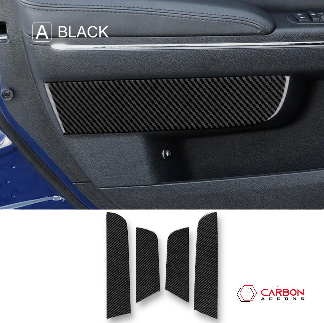 Dodge Charger 2015-2023 Carbon Fiber Door Panel Trim Overlay - carbonaddons Carbon Fiber Parts, Accessories, Upgrades, Mods