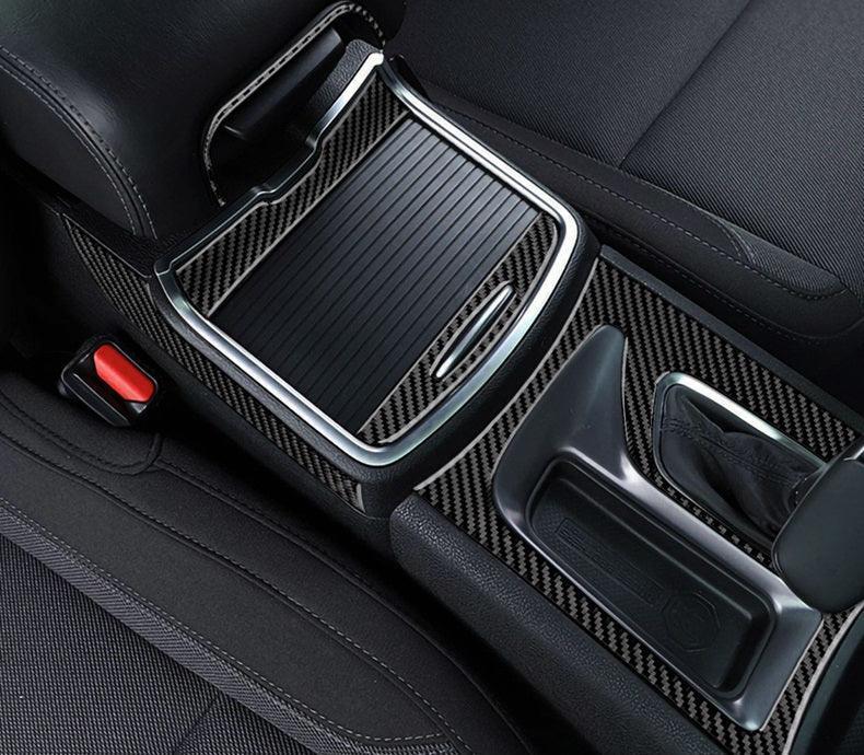 Dodge Charger 2015-2023 Carbon Fiber Front & Rear Center Console Panel Trim Overlays - carbonaddons Carbon Fiber Parts, Accessories, Upgrades, Mods