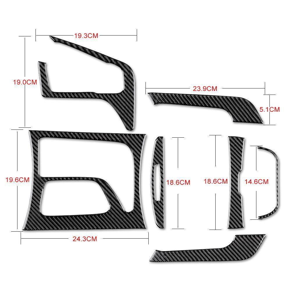 Dodge Charger 2015-2023 Carbon Fiber Front & Rear Center Console Panel Trim Overlays - carbonaddons Carbon Fiber Parts, Accessories, Upgrades, Mods