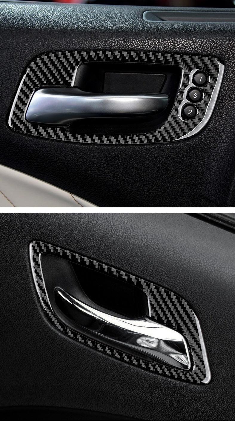 Dodge Charger 2015-2023 Carbon Fiber Interior Door Handle Trim Overlay - carbonaddons Carbon Fiber Parts, Accessories, Upgrades, Mods