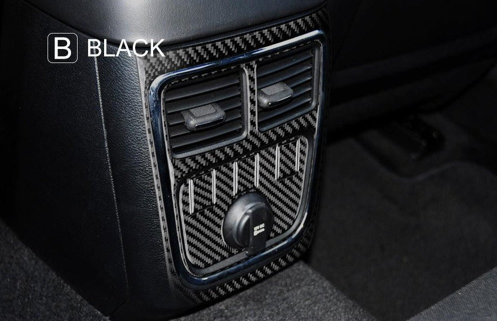 Dodge Charger 2015-2023 Carbon Fiber Rear Center Console AC Vent Trim Overlay - carbonaddons Carbon Fiber Parts, Accessories, Upgrades, Mods