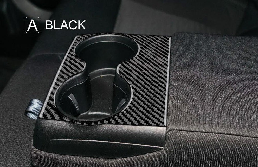Dodge Charger 2015-2023 Real Carbon Fiber Rear Seat Center Armrest Trim Overlay - carbonaddons Carbon Fiber Parts, Accessories, Upgrades, Mods