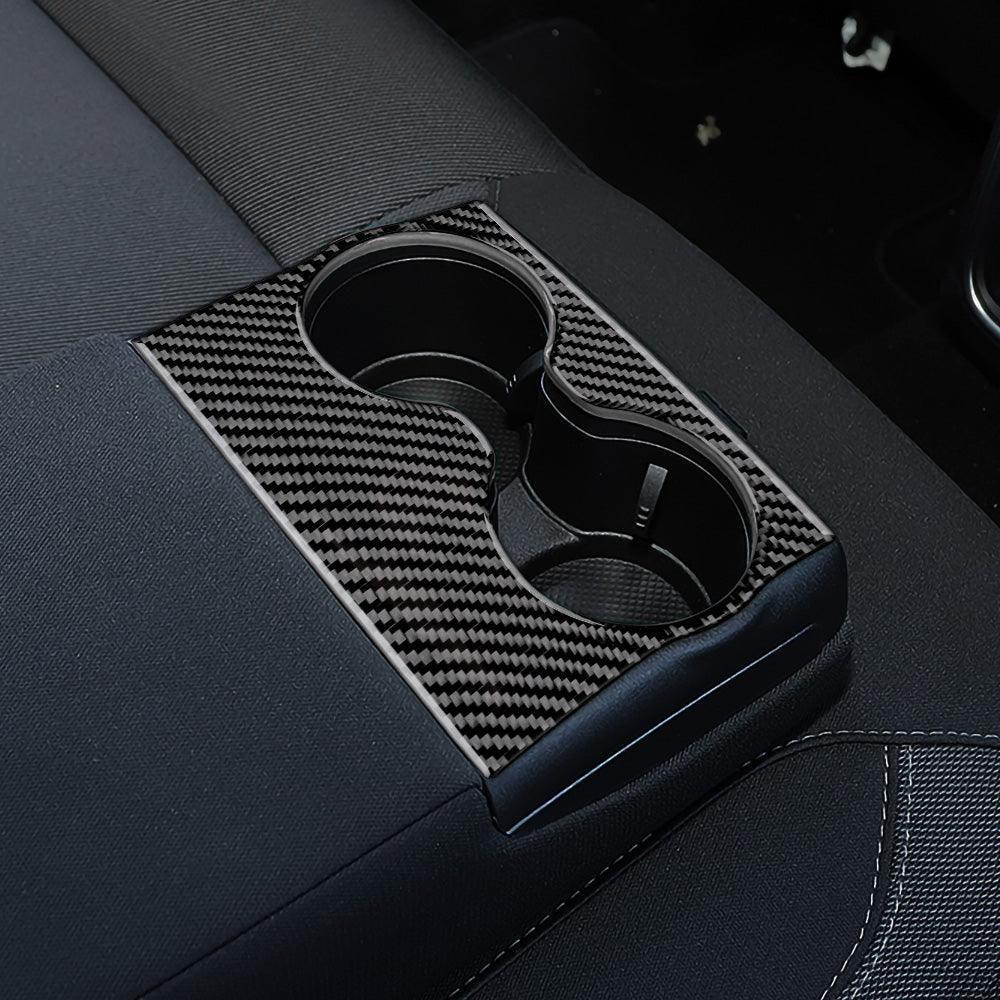 Dodge Charger 2015-2023 Real Carbon Fiber Rear Seat Center Armrest Trim Overlay - carbonaddons Carbon Fiber Parts, Accessories, Upgrades, Mods