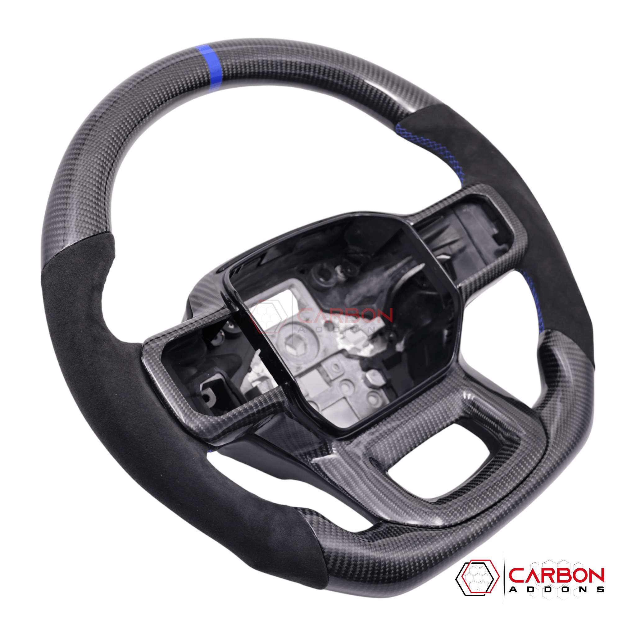 Ford F150 2021-2024 Custom Heated Carbon Fiber Steering Wheel - carbonaddons Carbon Fiber Parts, Accessories, Upgrades, Mods