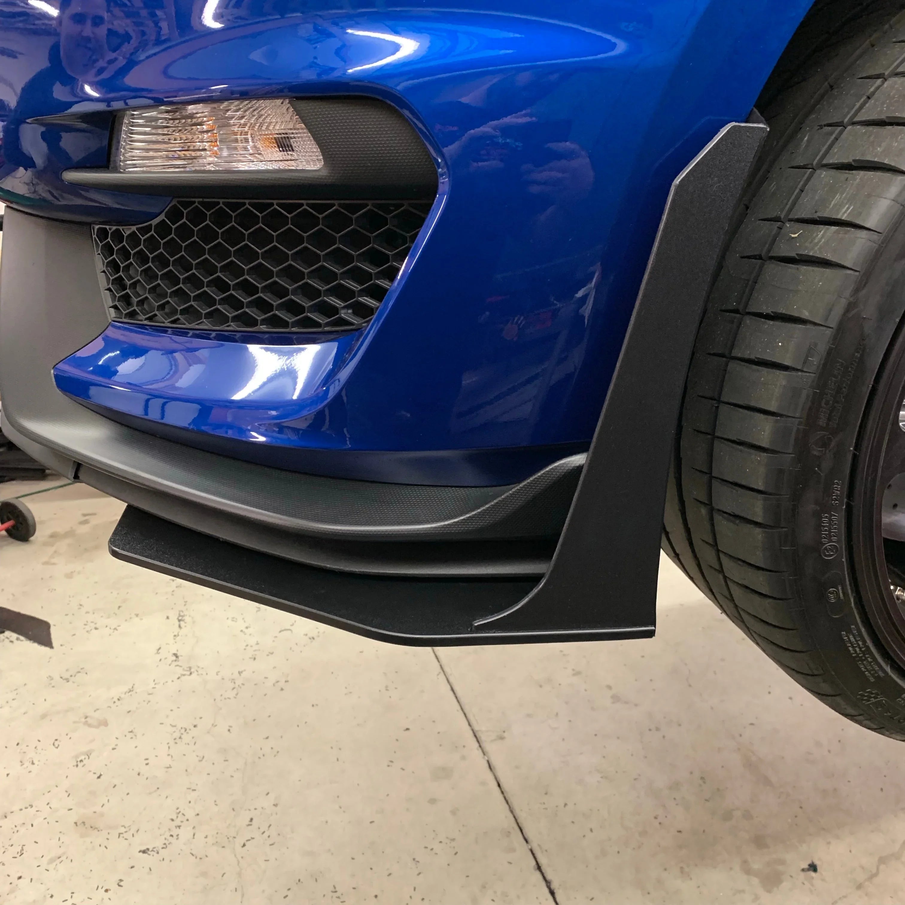 2015–2023 Ford Mustang "GT500-Style" Splitter Winglets & Fender Extensions – Front Aero Extensions (HDPE)