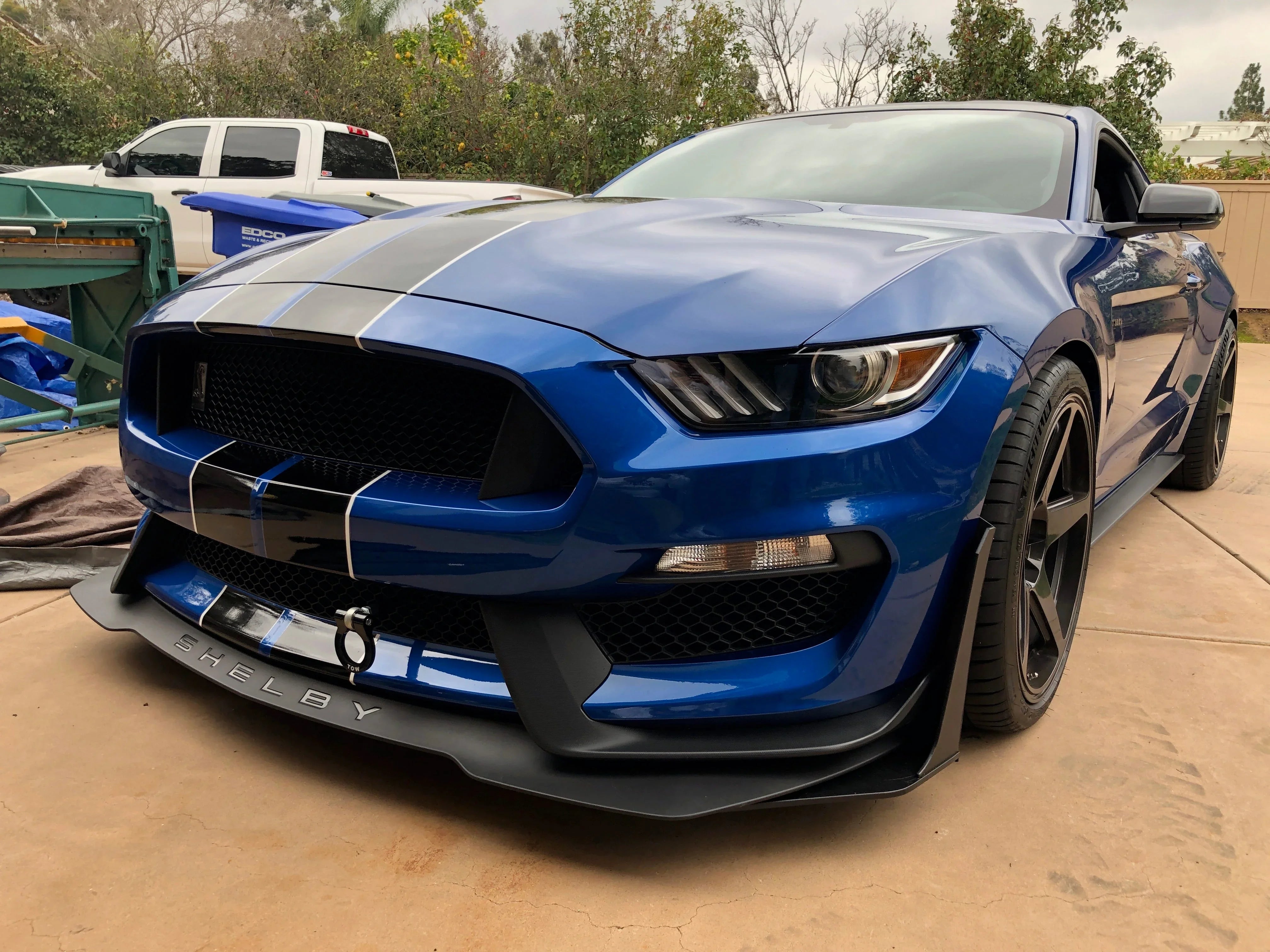 2015–2023 Ford Mustang "GT500-Style" Splitter Winglets & Fender Extensions – Front Aero Extensions (HDPE)