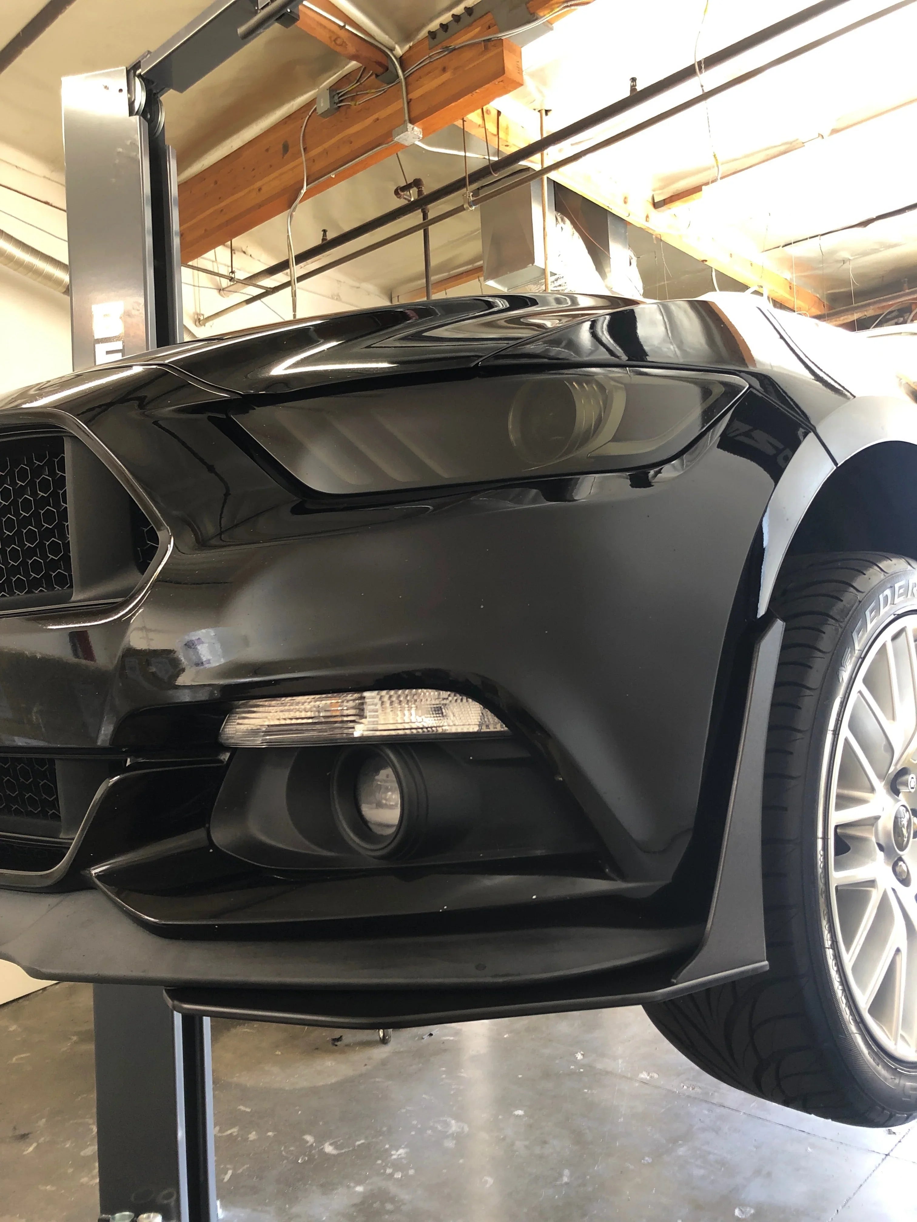 2015–2023 Ford Mustang "GT500-Style" Splitter Winglets & Fender Extensions – Front Aero Extensions (HDPE)