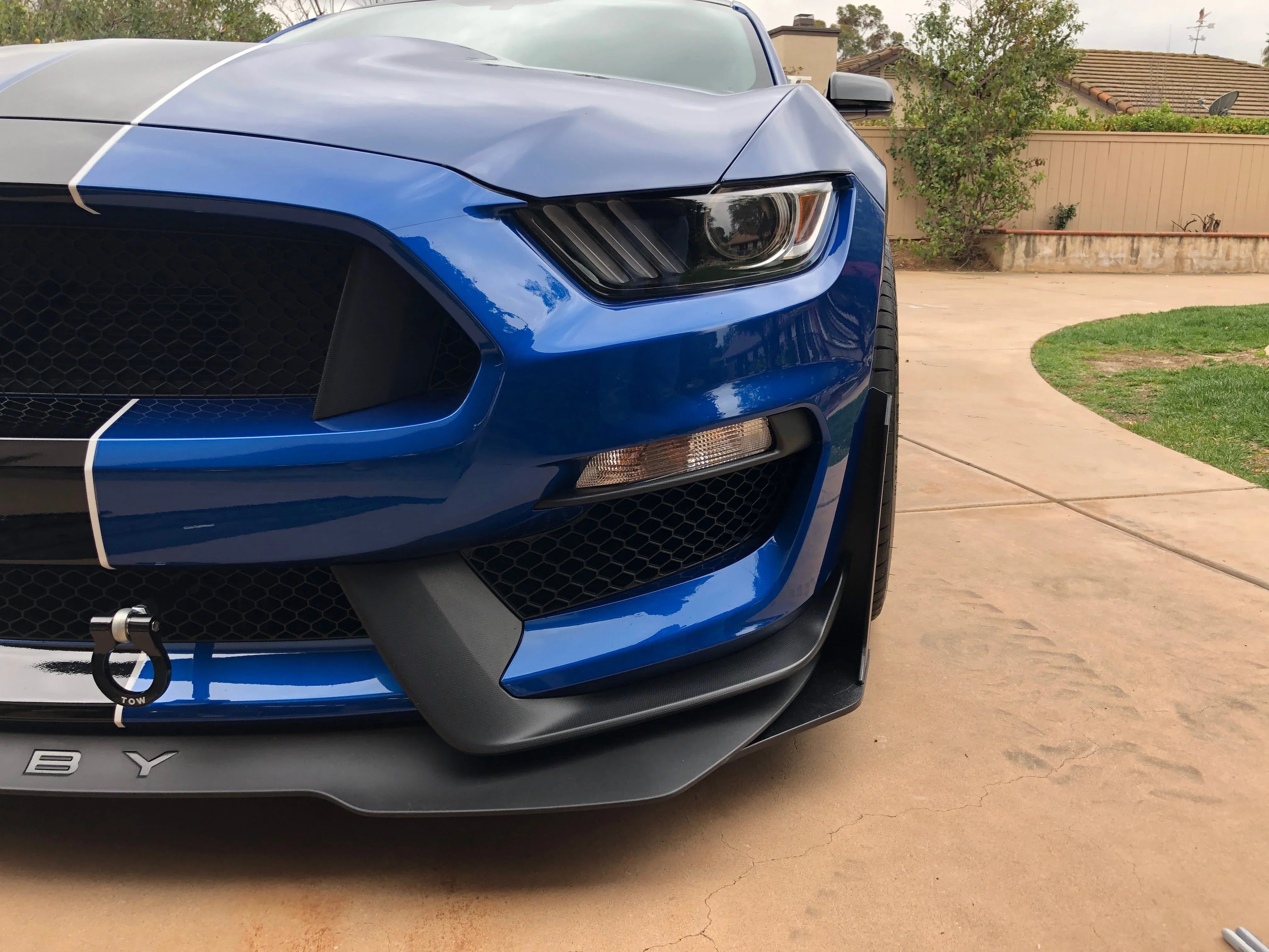 2015–2023 Ford Mustang "GT500-Style" Splitter Winglets & Fender Extensions – Front Aero Extensions (HDPE)