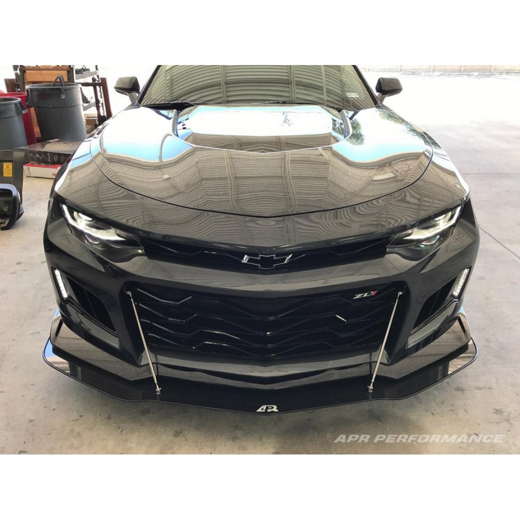 APR Performance Carbon Fiber Front Wind Splitter with Support Rods for 2017–2024 Chevrolet Camaro ZL1