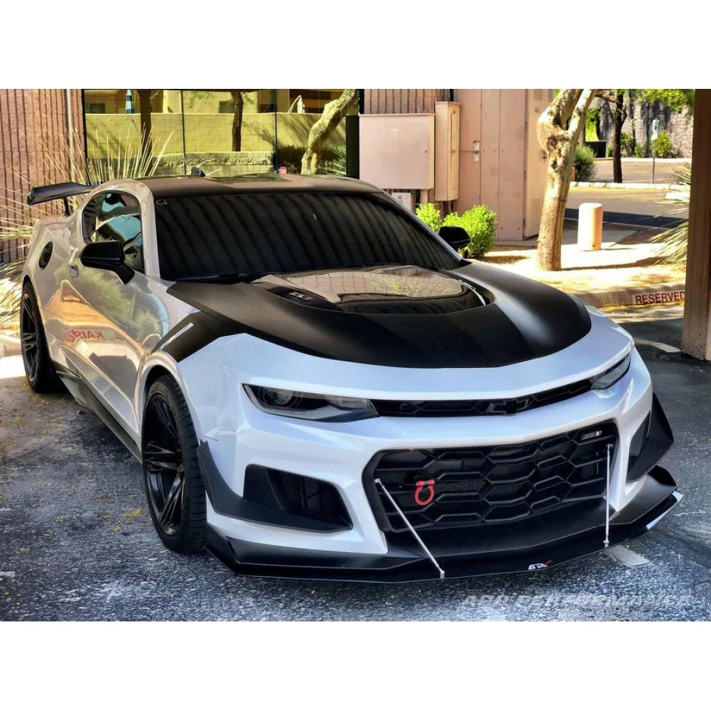 APR Performance Carbon Fiber Front Wind Splitter with Support Rods for 2017–2024 Chevrolet Camaro ZL1 1LE