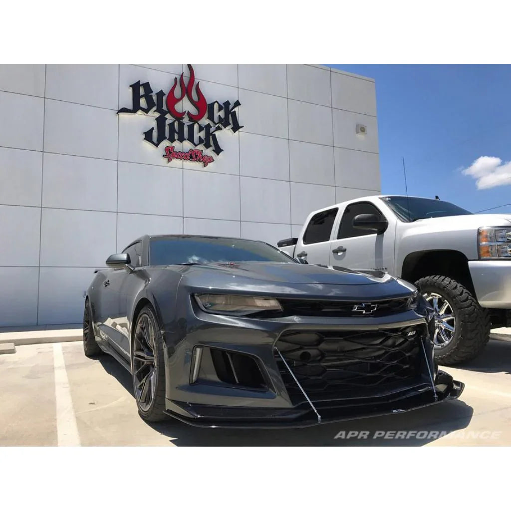 APR Performance Carbon Fiber Front Wind Splitter with Support Rods for 2017–2024 Chevrolet Camaro ZL1