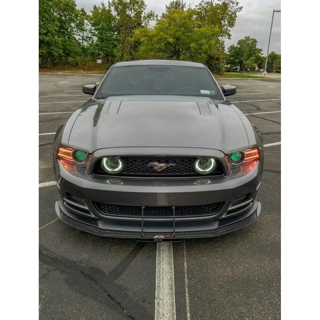 APR Performance Carbon Fiber Front Wind Splitter with Support Rods for 2013–2014 Ford Mustang Roush