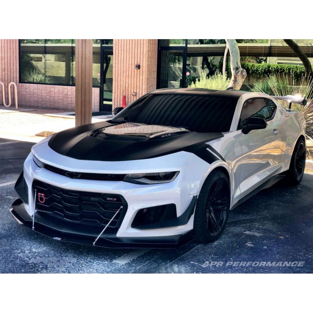 APR Performance Carbon Fiber Front Wind Splitter with Support Rods for 2017–2024 Chevrolet Camaro ZL1 1LE