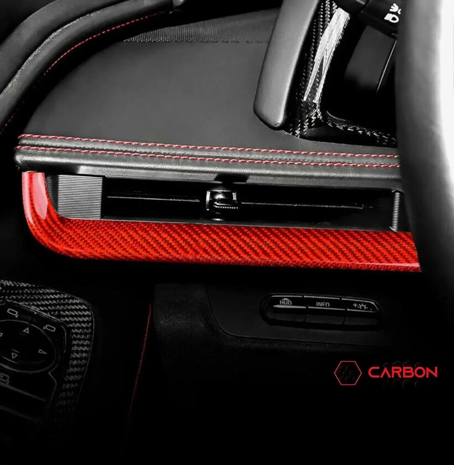 Carbon Fiber Decals C8 Corvette Carbon Fiber Interior Trim Kit - 6PC Dash & Speaker Panel Overlays For 2020-2025 Models Stingray Z06 E-Ray Accessories - Foto 5