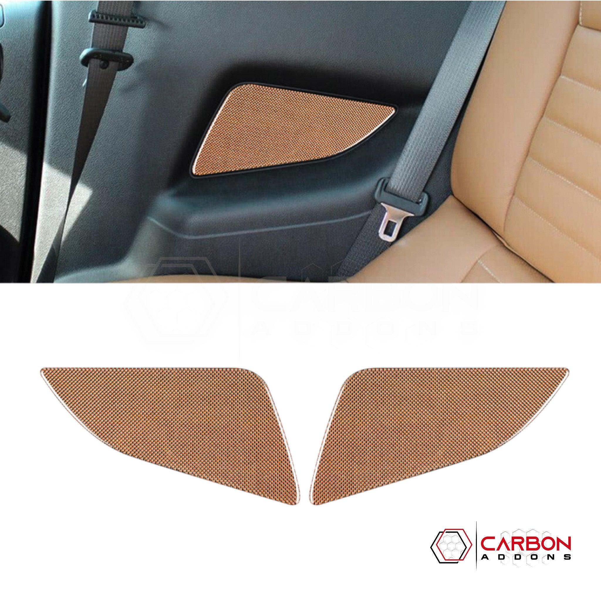 Mustang 2010-2014 Reflective Carbon Fiber Rear Seat Arm Rest Trim Overlay - carbonaddons Carbon Fiber Parts, Accessories, Upgrades, Mods