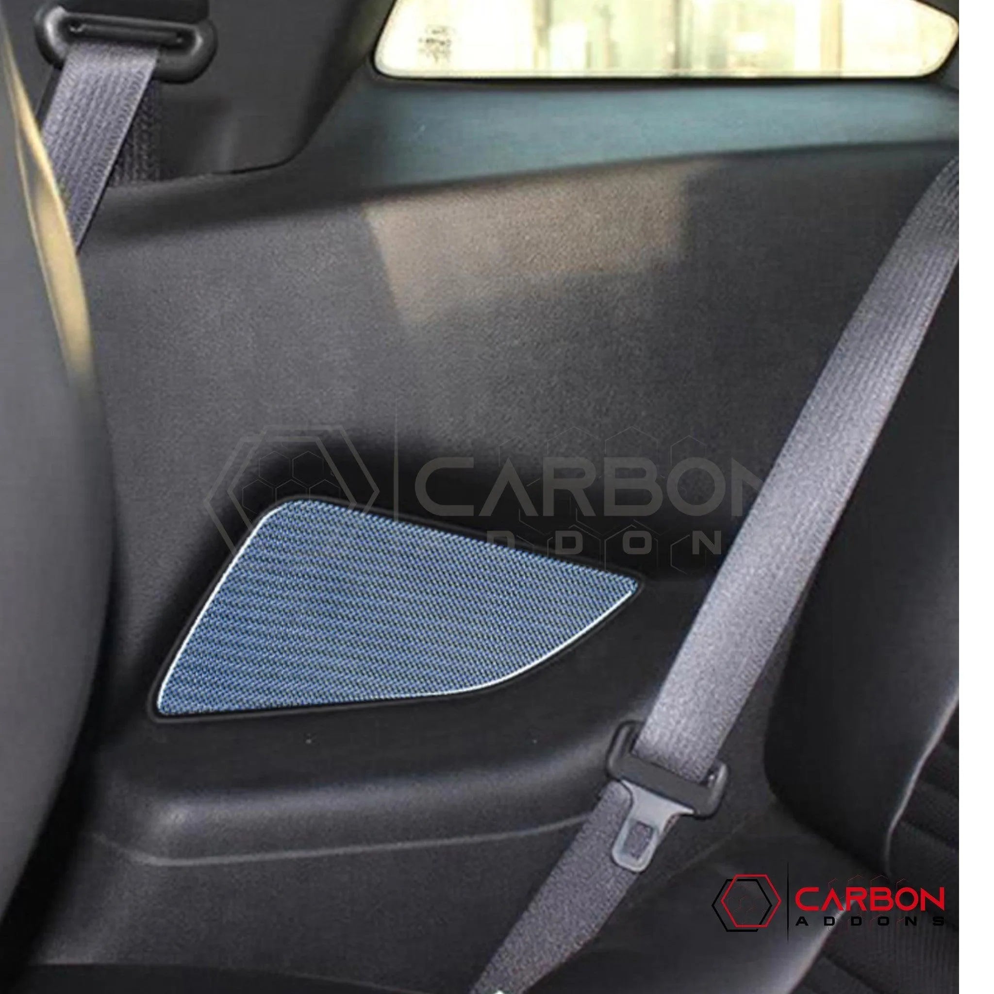 Mustang 2010-2014 Reflective Carbon Fiber Rear Seat Arm Rest Trim Overlay - carbonaddons Carbon Fiber Parts, Accessories, Upgrades, Mods