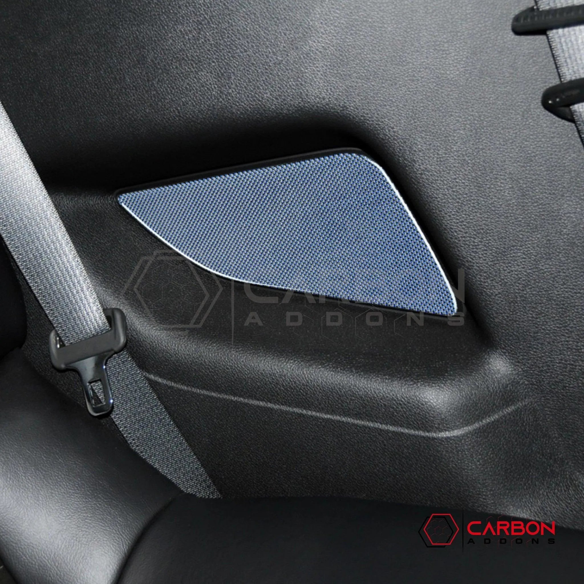 Mustang 2010-2014 Reflective Carbon Fiber Rear Seat Arm Rest Trim Overlay - carbonaddons Carbon Fiber Parts, Accessories, Upgrades, Mods