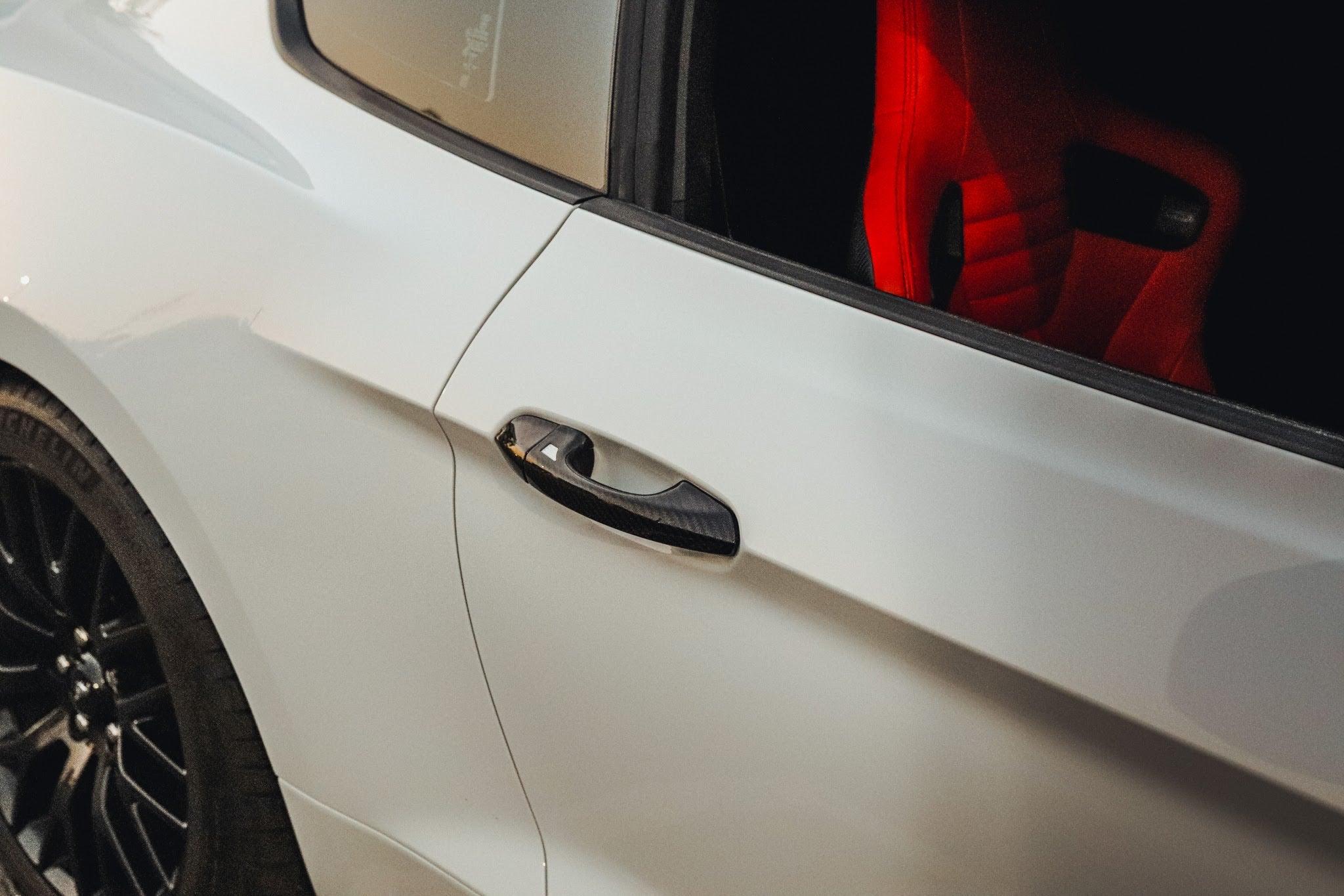 Mustang 2015-2023 Carbon Fiber Exterior Door Handle Covers - carbonaddons Carbon Fiber Parts, Accessories, Upgrades, Mods