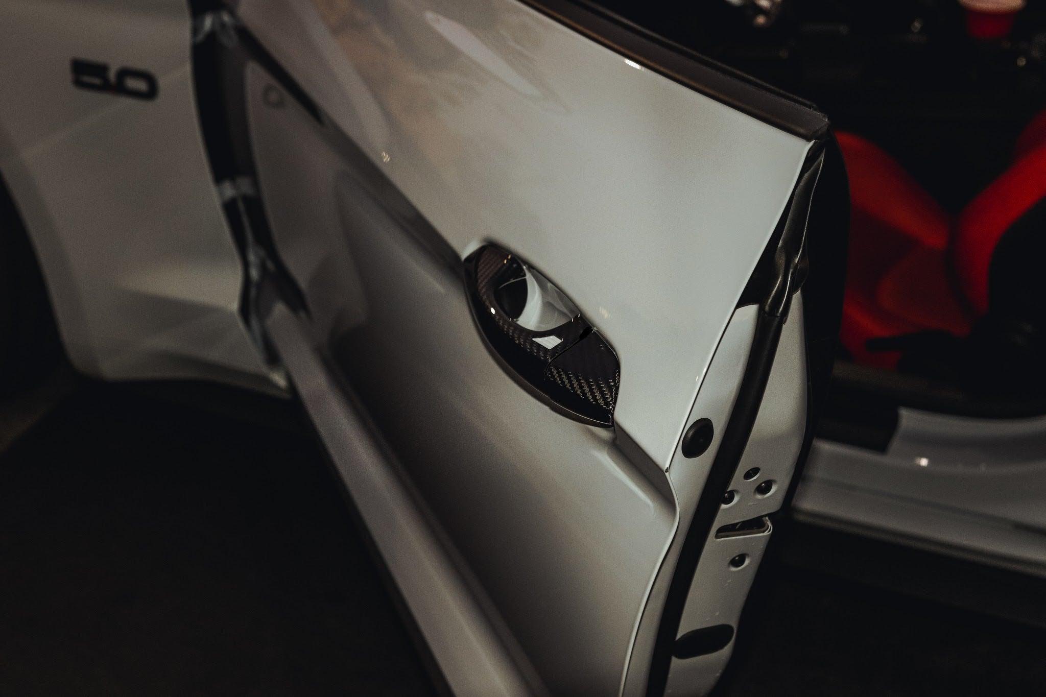 Mustang 2015-2023 Carbon Fiber Exterior Door Handle Covers - carbonaddons Carbon Fiber Parts, Accessories, Upgrades, Mods