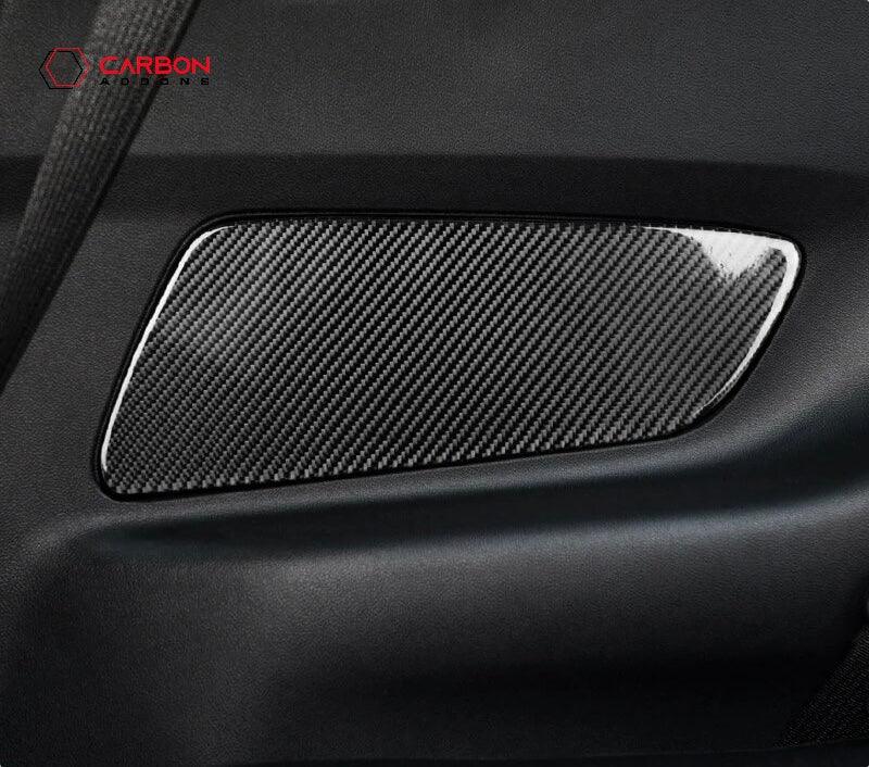 Mustang 2015-2023 Carbon Fiber Rear Seat Side Panel Trim Overlay - carbonaddons Carbon Fiber Parts, Accessories, Upgrades, Mods