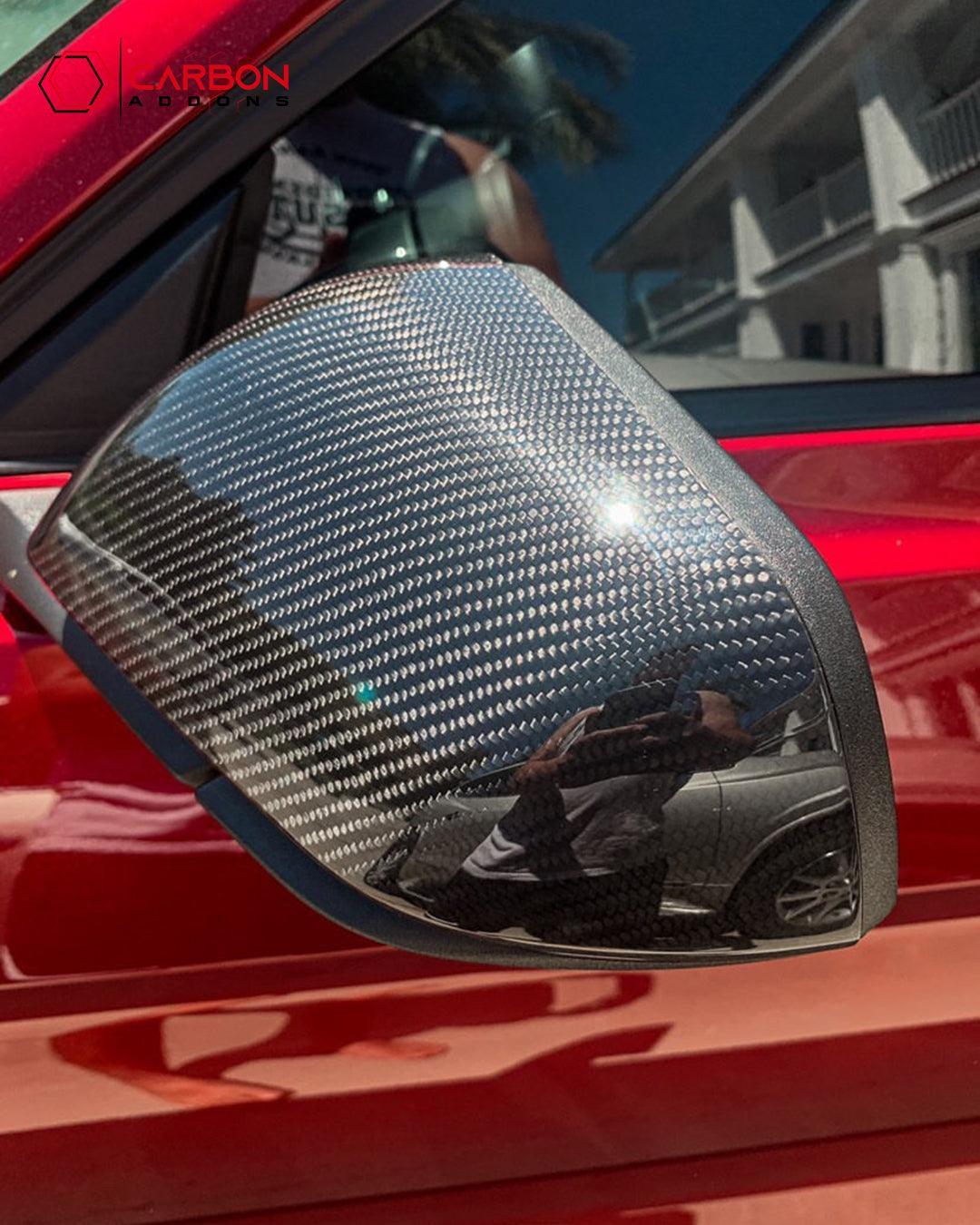 Mustang 2015-2023 Exterior Carbon Fiber Mirror Covers -US or EU Spec - carbonaddons Carbon Fiber Parts, Accessories, Upgrades, Mods