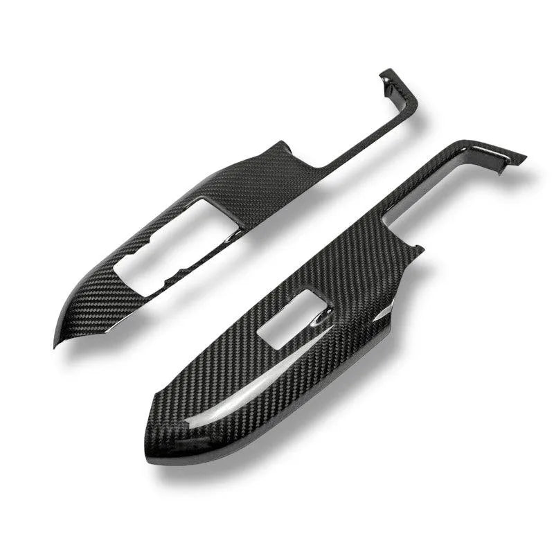 Mustang 2015-2023 Hard Carbon Fiber Door Window Switch Panel Trim Covers - carbonaddons Carbon Fiber Parts, Accessories, Upgrades, Mods