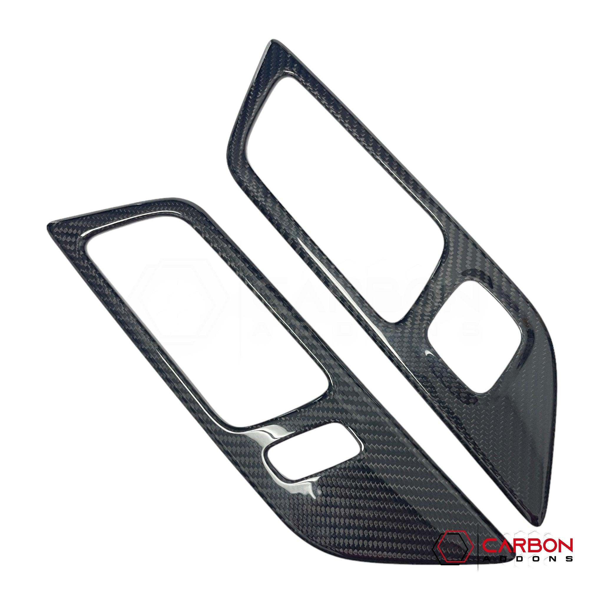 Mustang 2015-2023 Hard Carbon Fiber Interior Door Handle Trim Covers - carbonaddons Carbon Fiber Parts, Accessories, Upgrades, Mods
