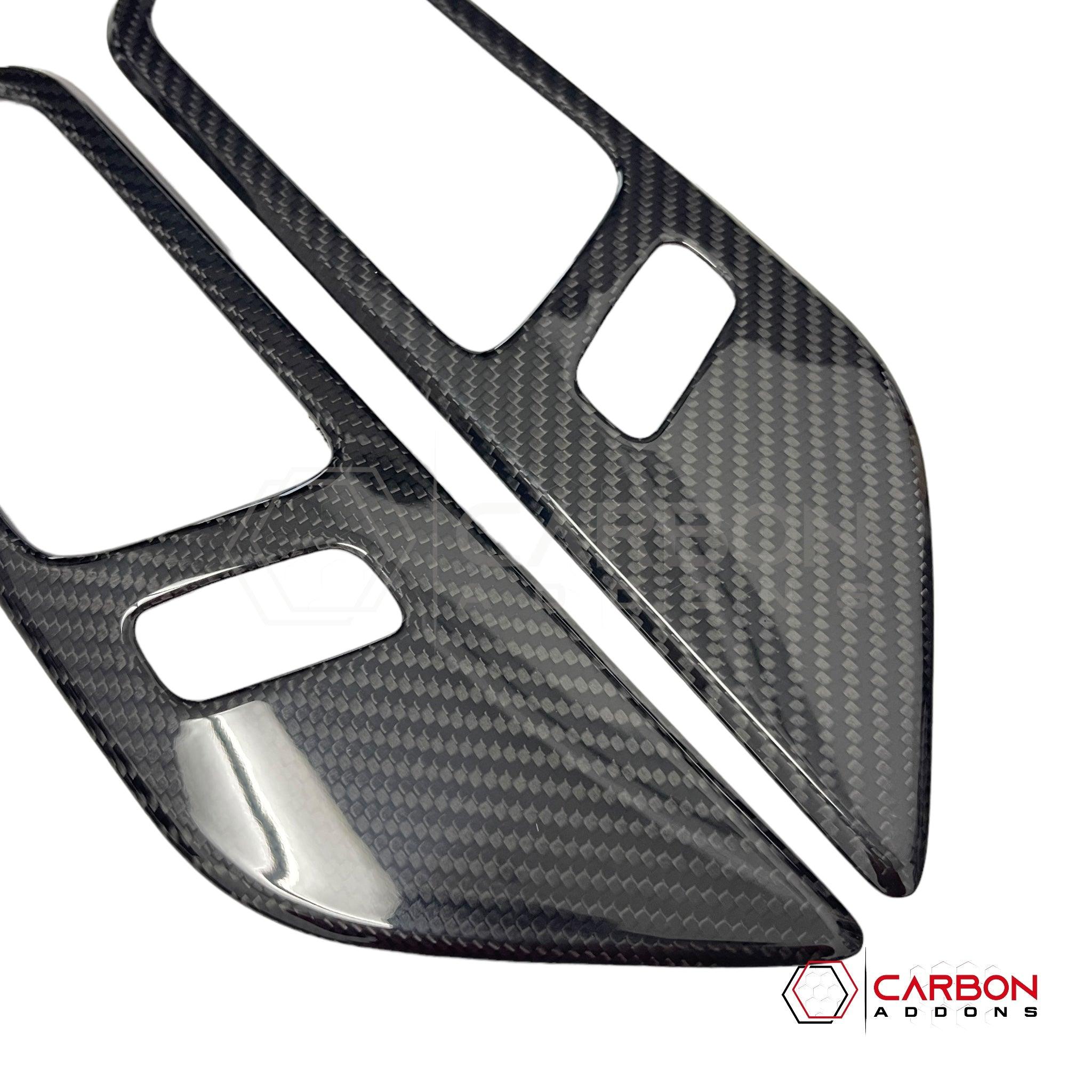 Mustang 2015-2023 Hard Carbon Fiber Interior Door Handle Trim Covers - carbonaddons Carbon Fiber Parts, Accessories, Upgrades, Mods