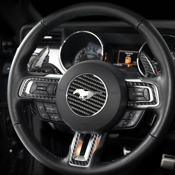 Mustang 2015-2023 Real Carbon Fiber Steering Wheel Stick-On Overlay Carbon  Fiber Pars, Accessories, Upgrades, and Mods