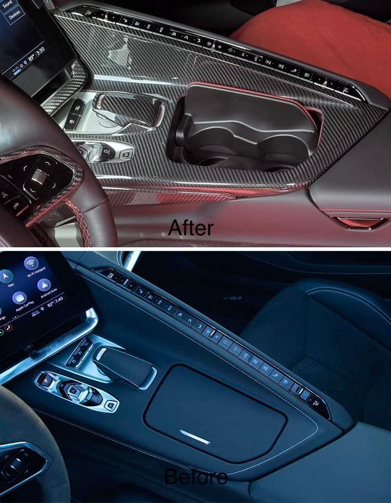 Real Carbon Fiber Center Console Cover | 2020-2023 C8 Corvette - carbonaddons Carbon Fiber Parts, Accessories, Upgrades, Mods