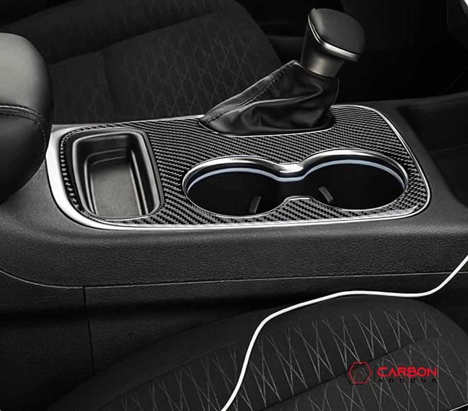 Real Carbon Fiber Center Console Panel Overlay for 2011-2020 Dodge Durango - carbonaddons Carbon Fiber Parts, Accessories, Upgrades, Mods