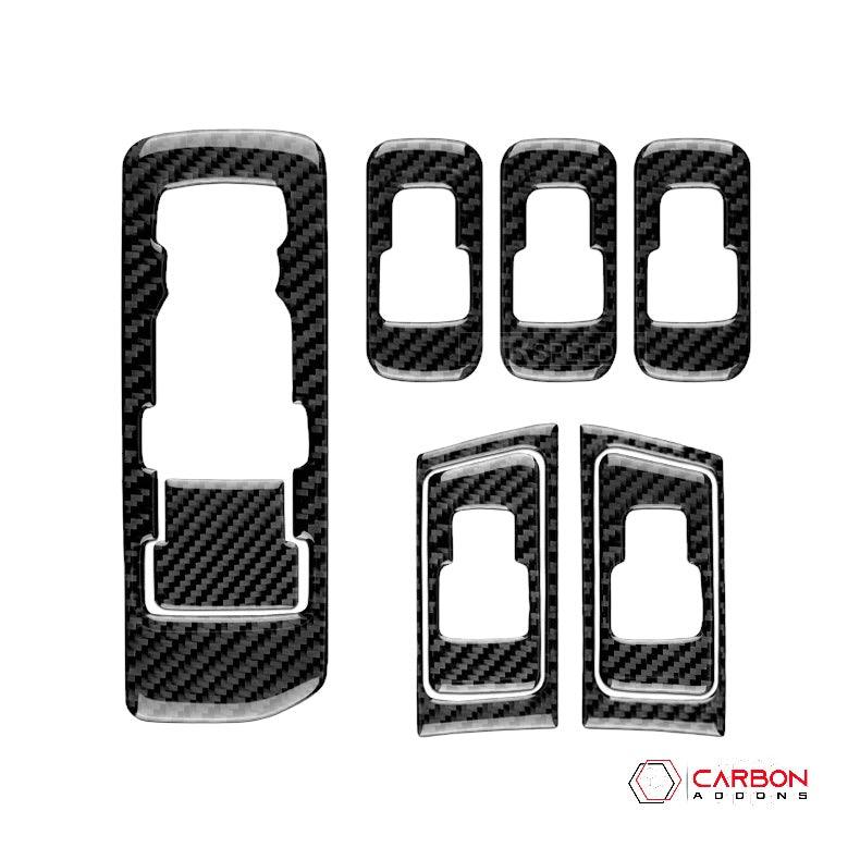 Real Carbon Fiber Door Window Switch Trim Overlay | 2015-2020 Ford F150 - carbonaddons Carbon Fiber Parts, Accessories, Upgrades, Mods