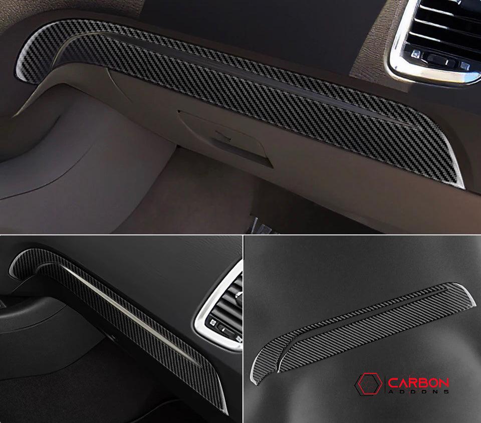 Real Carbon Fiber Glove Box Trim Overlay for 2011-2020 Dodge Durango - carbonaddons Carbon Fiber Parts, Accessories, Upgrades, Mods