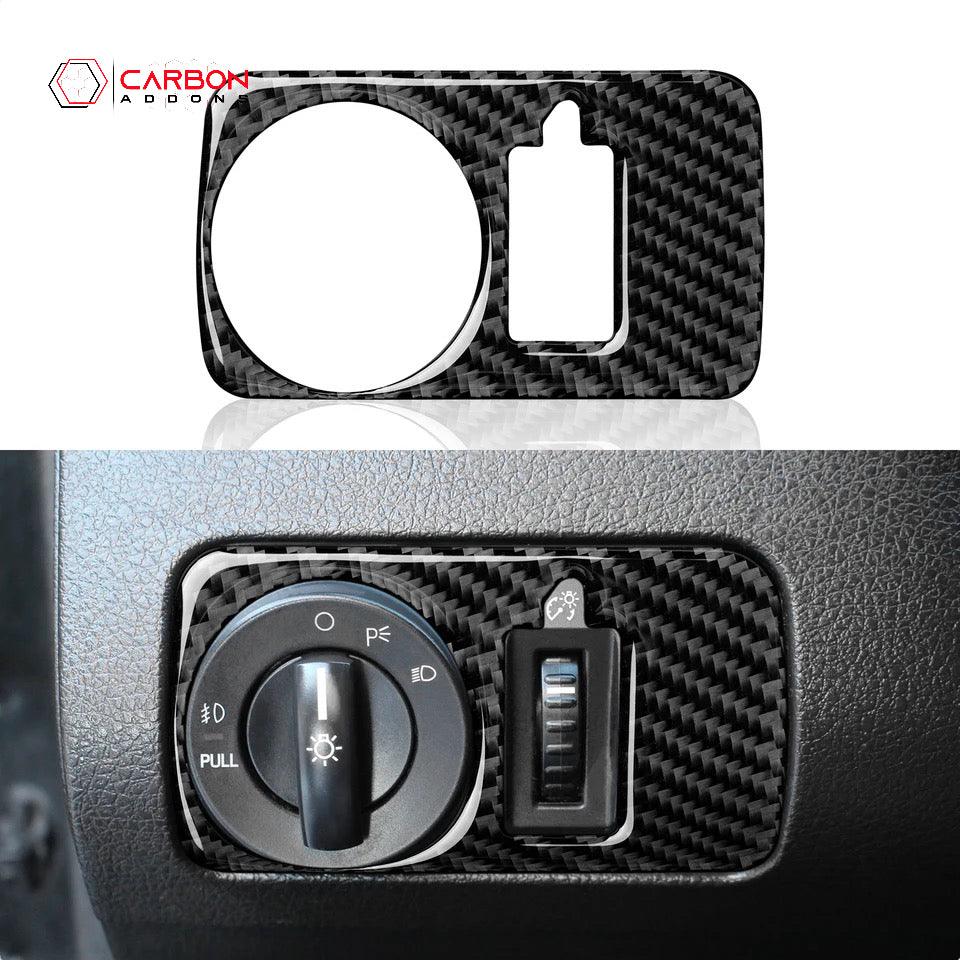 Real Carbon Fiber Headlight Switch Trim Overlay | Ford Mustang 2005-2009 - carbonaddons Carbon Fiber Parts, Accessories, Upgrades, Mods