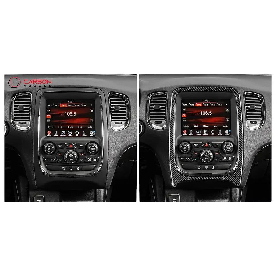 Real Carbon Fiber Infotainment Radio Screen Trim Overlay for 2011-2020 Dodge Durango - carbonaddons Carbon Fiber Parts, Accessories, Upgrades, Mods