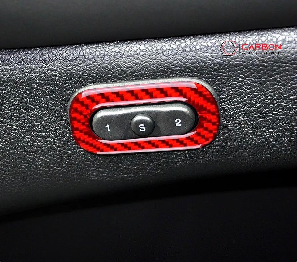 Real Carbon Fiber Memory Seat Trim Overlay for 2011-2020 Dodge Durango - carbonaddons Carbon Fiber Parts, Accessories, Upgrades, Mods
