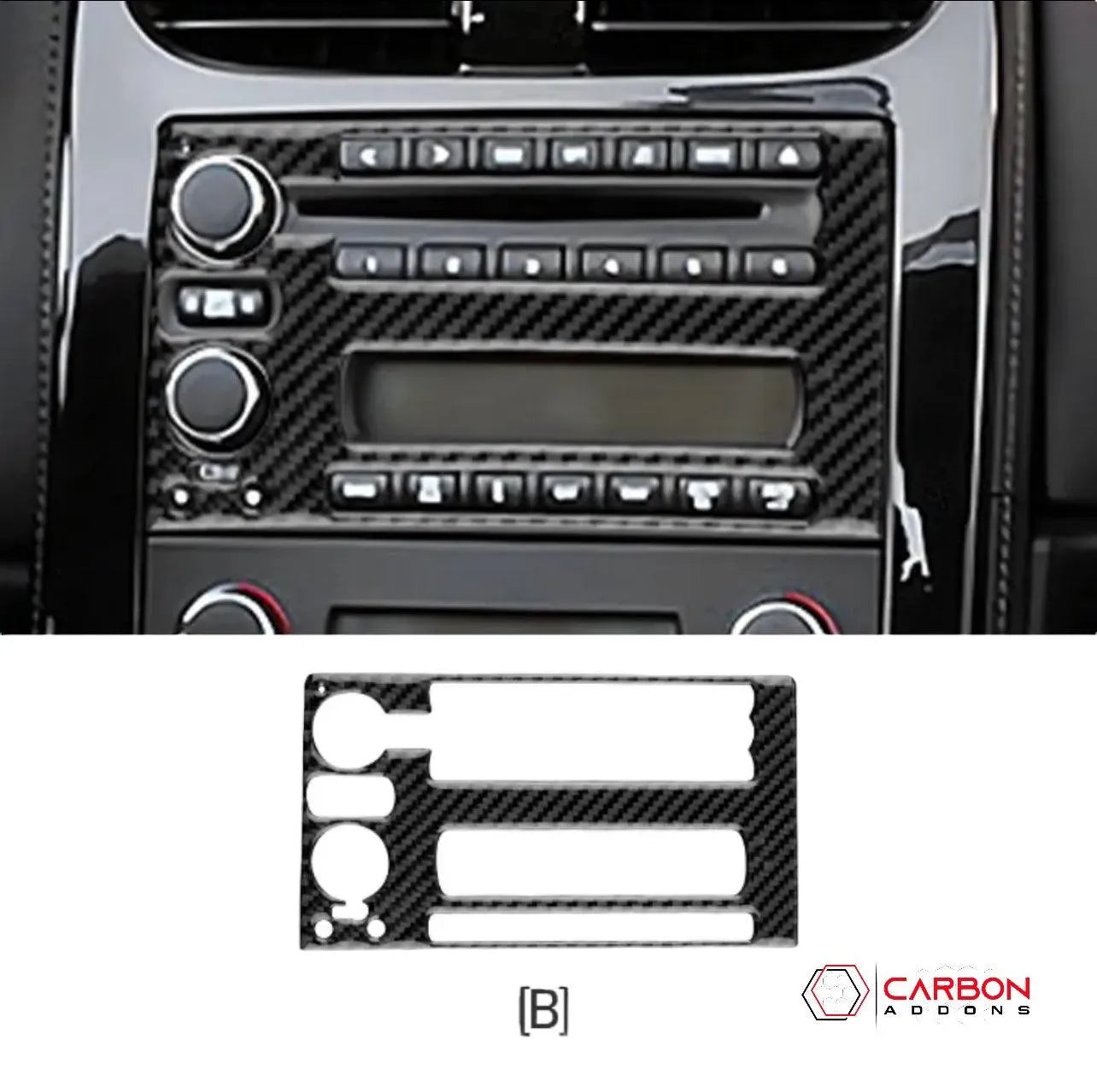 Real Carbon Fiber Radio & Navigation Control Panel Overlay | C6 2005-2013 Corvette - carbonaddons Carbon Fiber Parts, Accessories, Upgrades, Mods