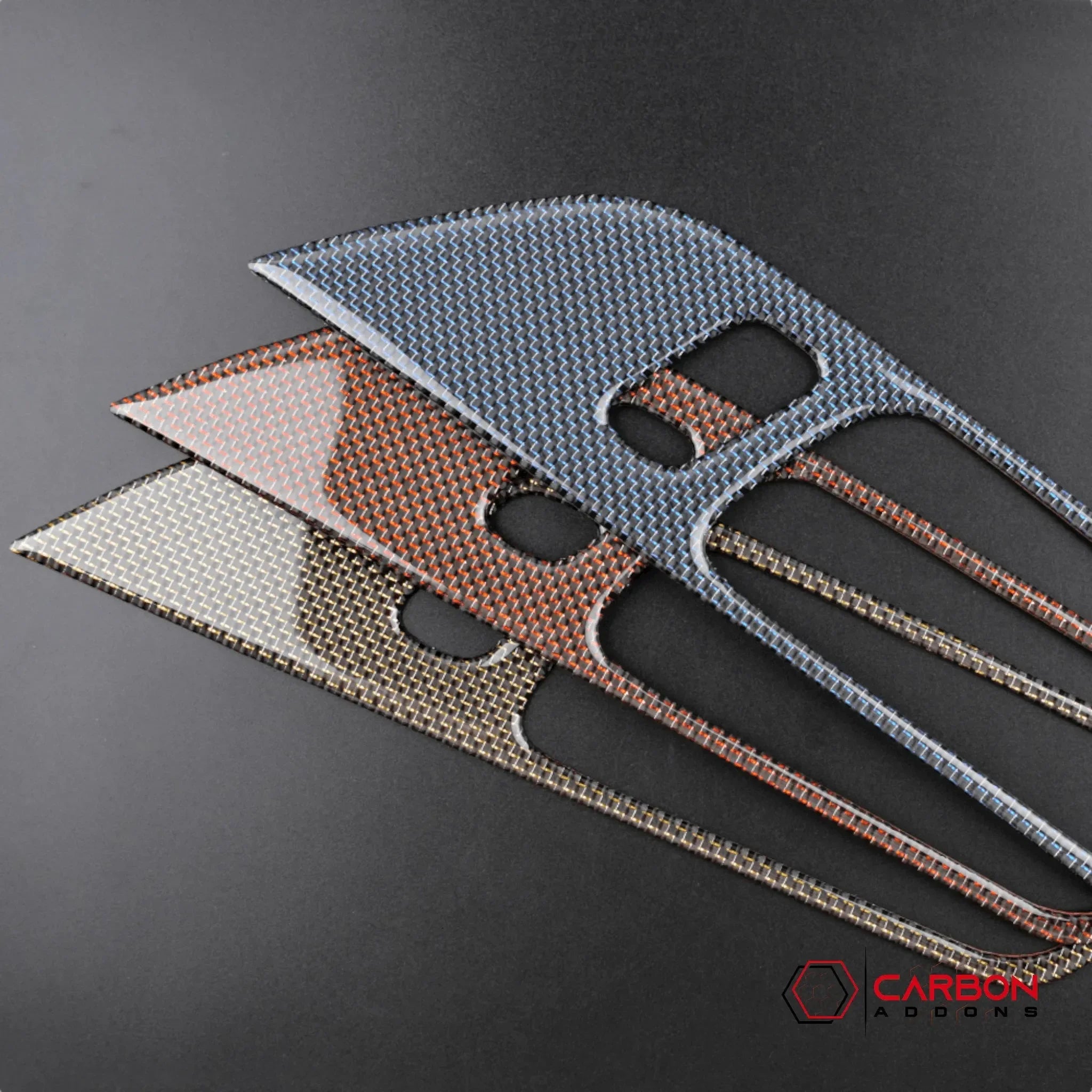 RT-TCZ Carbon Fiber Rearview Mirror Covers For Ford Mustang 2015-2024 - ABS Plastic Stick-On Covers