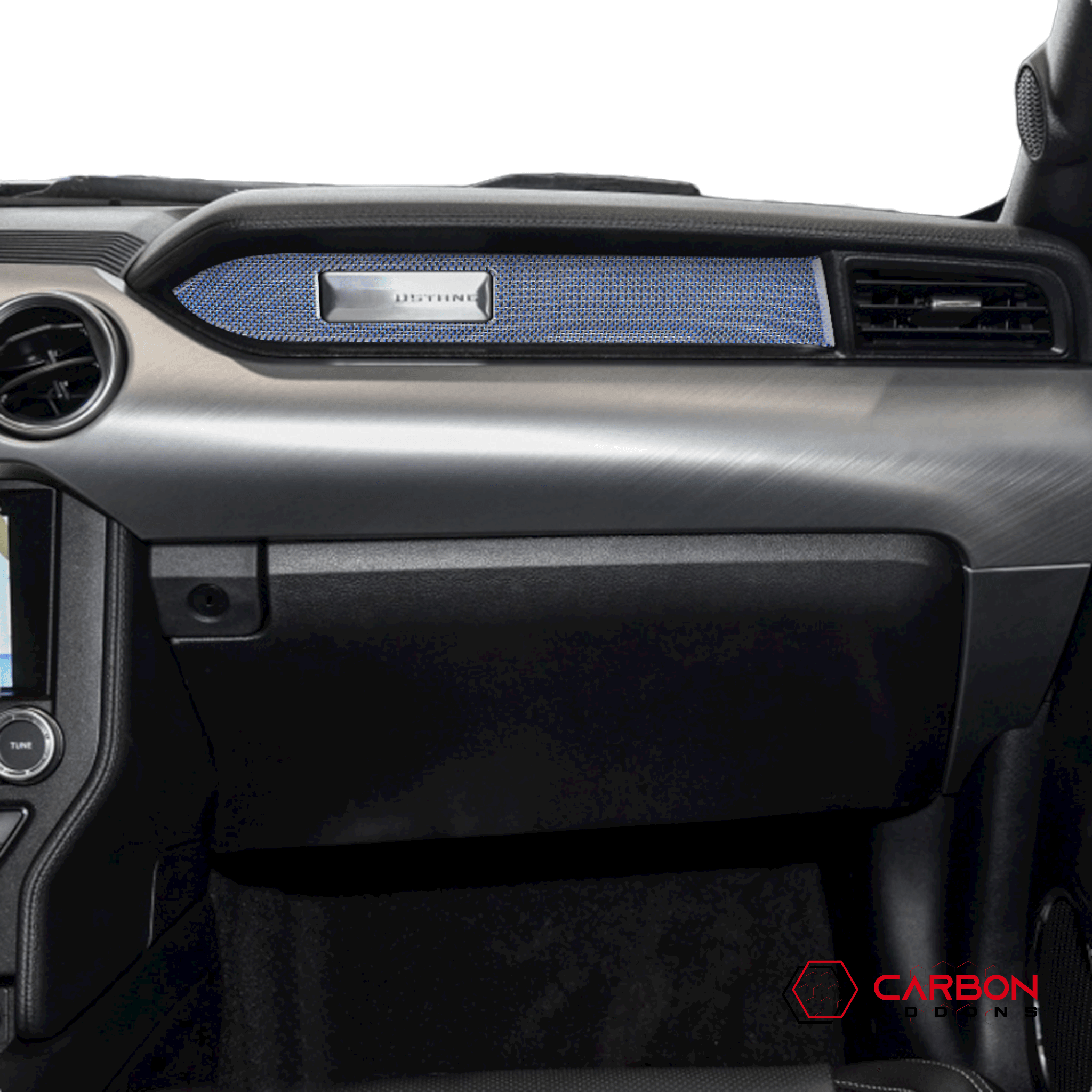 Reflective Carbon Fiber Passenger Dashboard Emblem Trim Overlay for Ford  Mustang 2015-2023 Carbon Fiber Parts