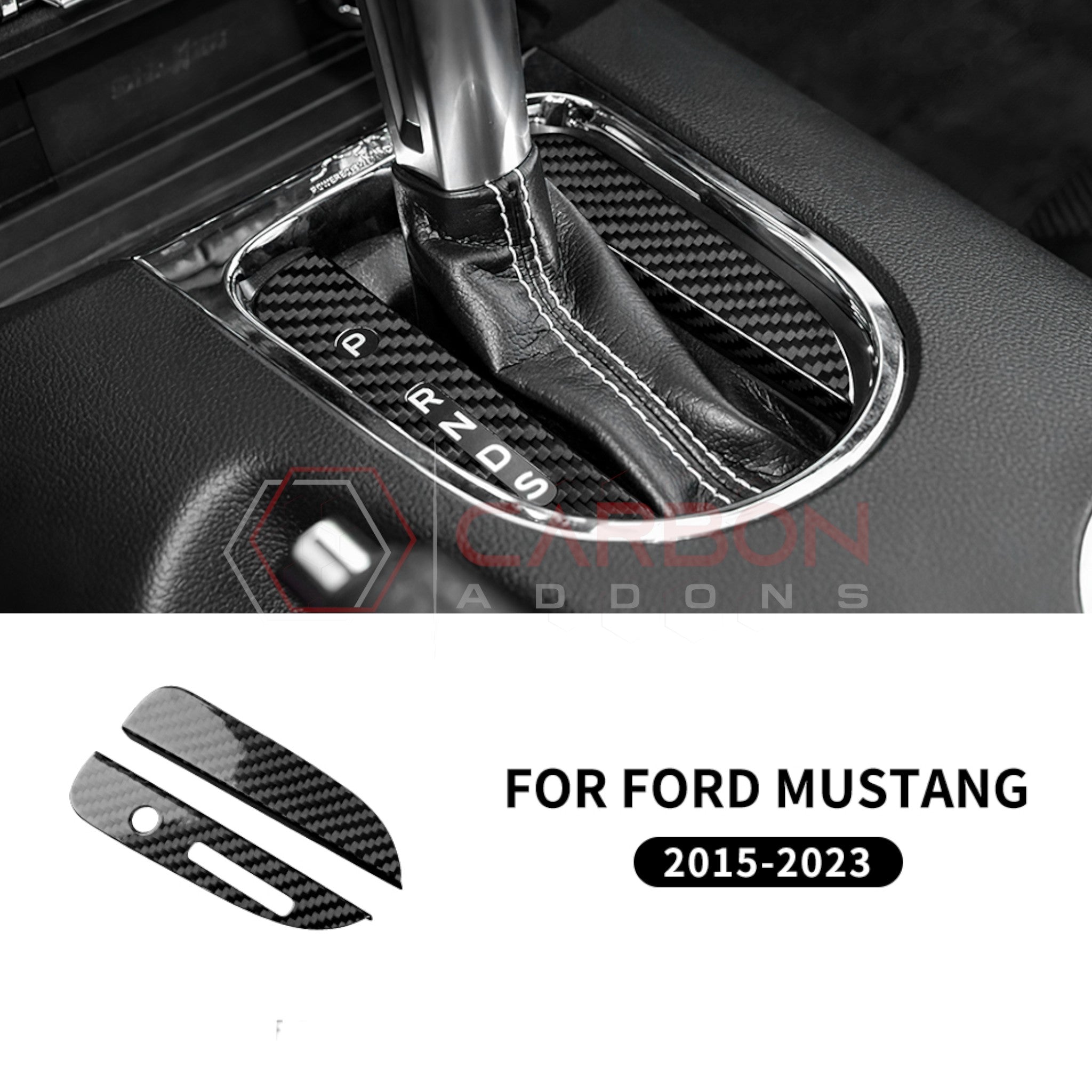 Mustang 2015-2023 Carbon Fiber Automatic Gear Shift Bezel Cover