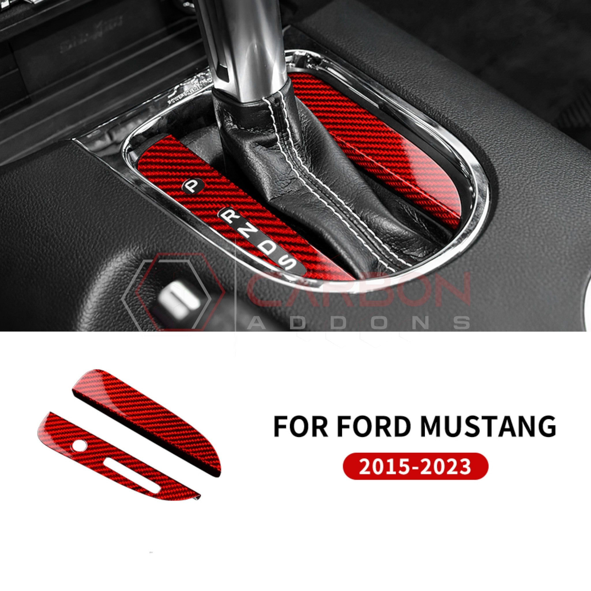 Mustang 2015-2023 Carbon Fiber Automatic Gear Shift Bezel Cover