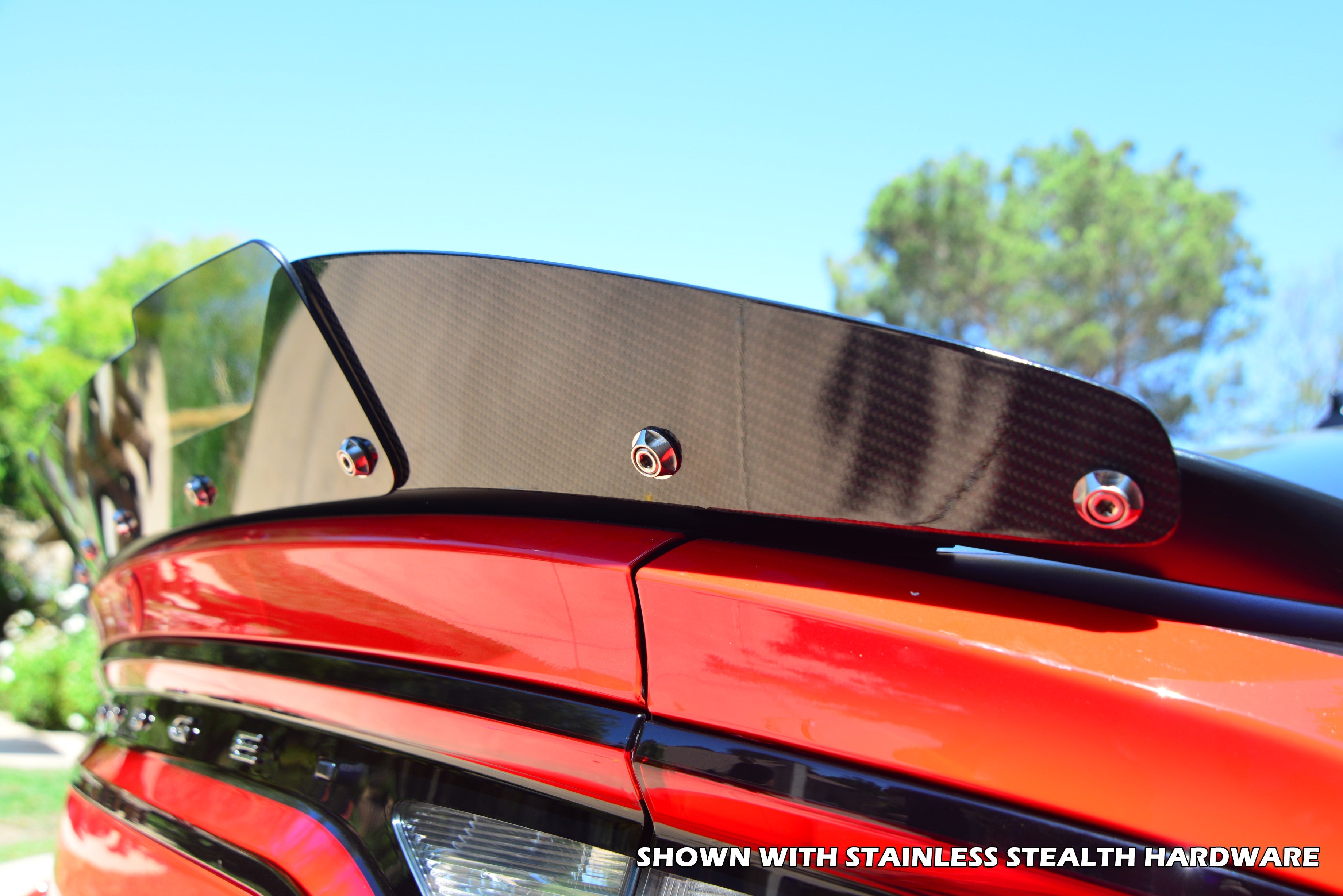 Dodge Charger 2015–2023 Carbon Fiber Wicker Bill – Two-Piece Spoiler Extension | ZL1 Addons