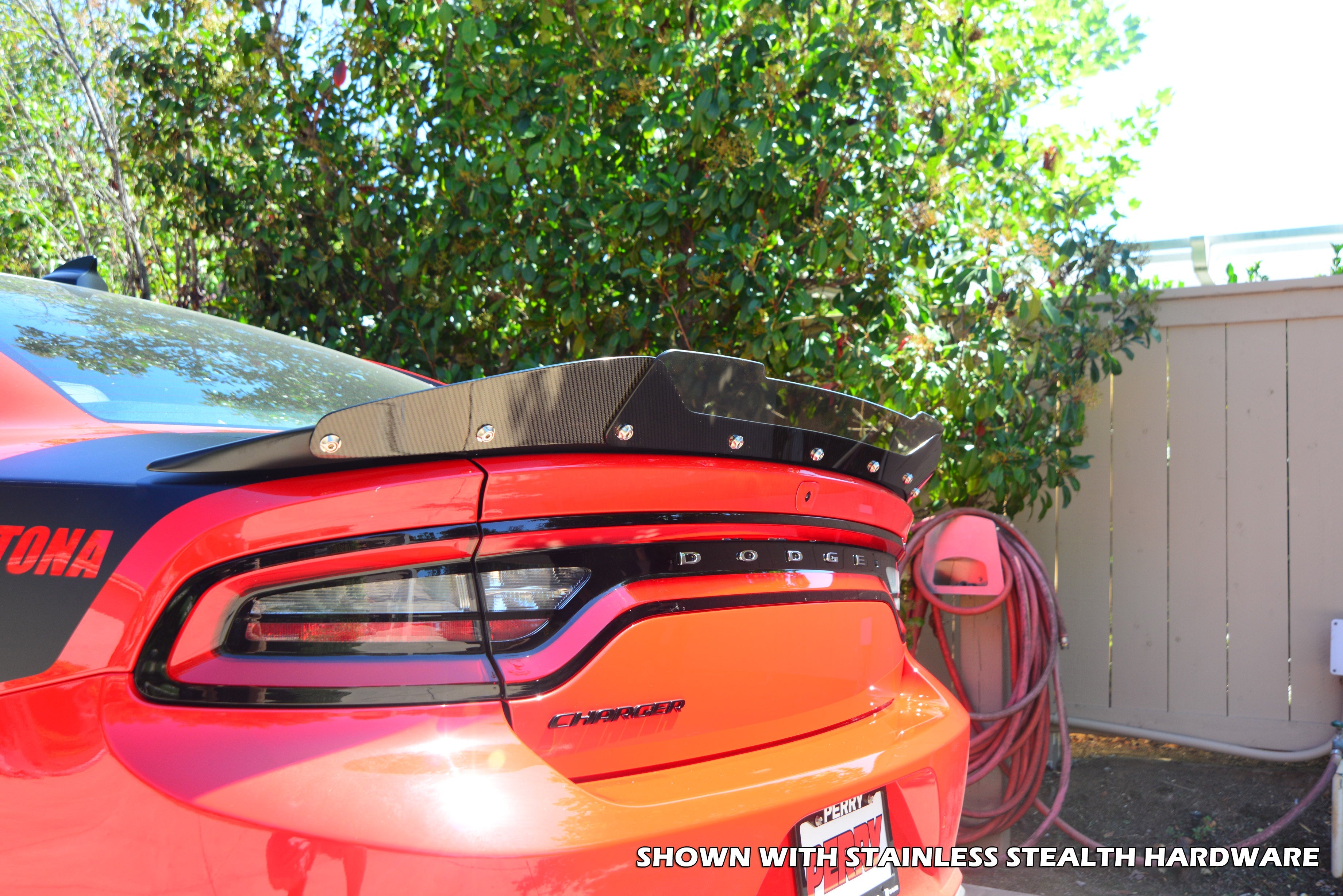 Dodge Charger 2015–2023 Carbon Fiber Wicker Bill – Two-Piece Spoiler Extension | ZL1 Addons